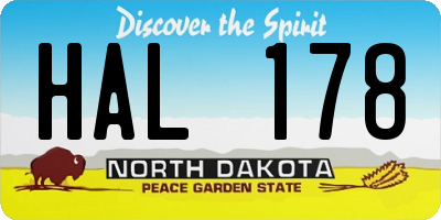 ND license plate HAL178