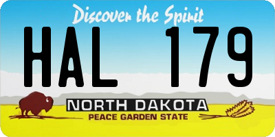 ND license plate HAL179