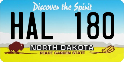 ND license plate HAL180