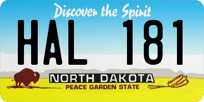 ND license plate HAL181