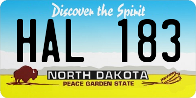 ND license plate HAL183