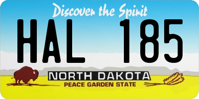 ND license plate HAL185