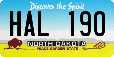 ND license plate HAL190