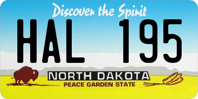 ND license plate HAL195