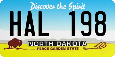 ND license plate HAL198