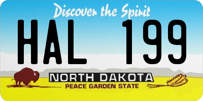 ND license plate HAL199