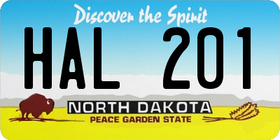 ND license plate HAL201