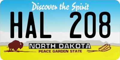 ND license plate HAL208