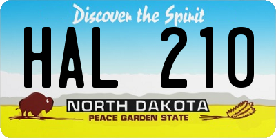 ND license plate HAL210