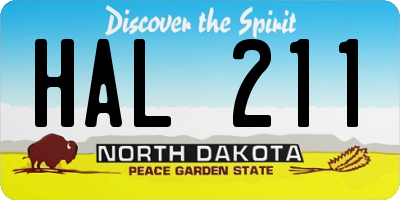 ND license plate HAL211