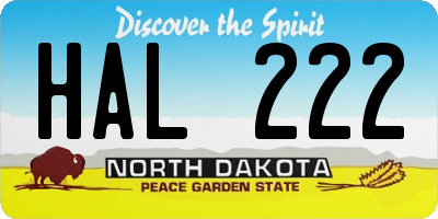 ND license plate HAL222