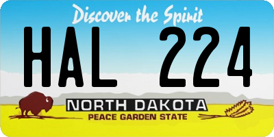 ND license plate HAL224