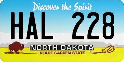 ND license plate HAL228