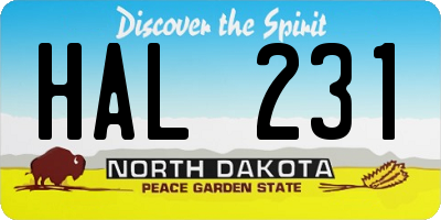 ND license plate HAL231