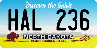 ND license plate HAL236