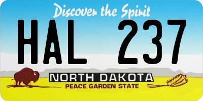 ND license plate HAL237