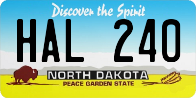 ND license plate HAL240