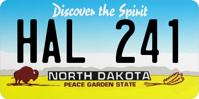 ND license plate HAL241