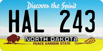 ND license plate HAL243