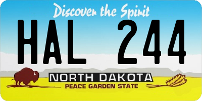 ND license plate HAL244