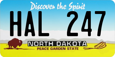 ND license plate HAL247