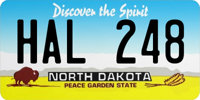 ND license plate HAL248