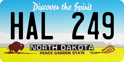 ND license plate HAL249