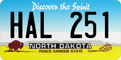 ND license plate HAL251