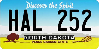 ND license plate HAL252