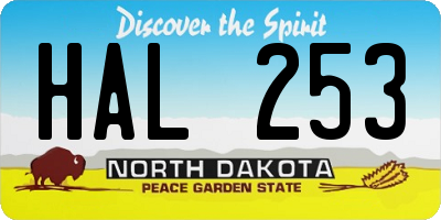 ND license plate HAL253