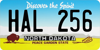 ND license plate HAL256