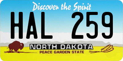 ND license plate HAL259