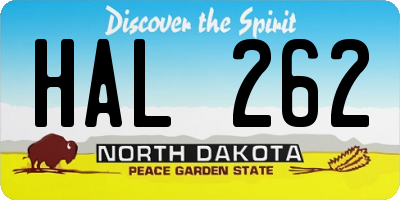 ND license plate HAL262