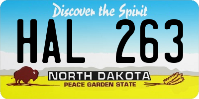 ND license plate HAL263