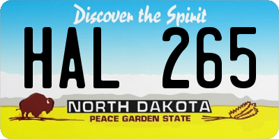 ND license plate HAL265