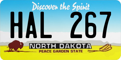 ND license plate HAL267