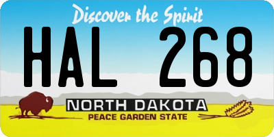 ND license plate HAL268