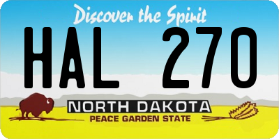 ND license plate HAL270