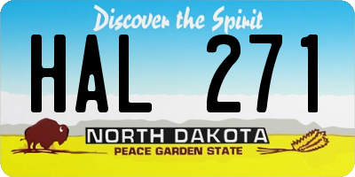 ND license plate HAL271