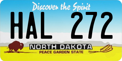 ND license plate HAL272