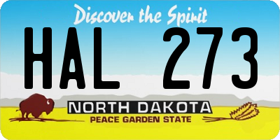 ND license plate HAL273