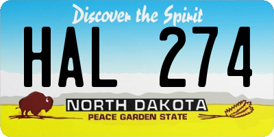 ND license plate HAL274