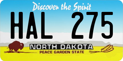 ND license plate HAL275