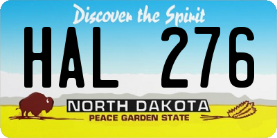 ND license plate HAL276