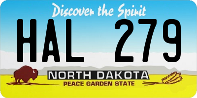 ND license plate HAL279