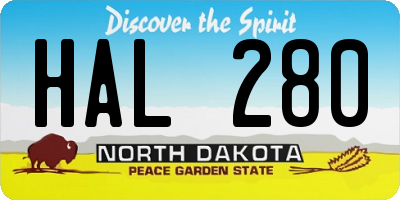 ND license plate HAL280