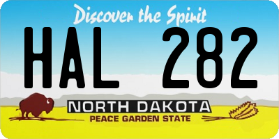 ND license plate HAL282