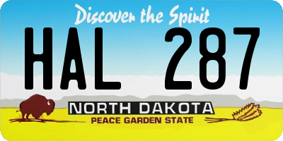 ND license plate HAL287