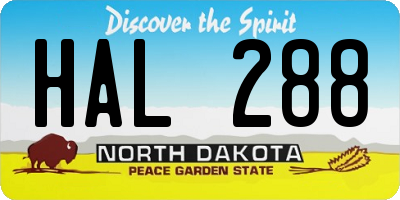 ND license plate HAL288