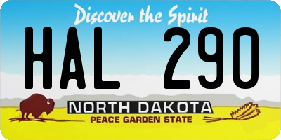 ND license plate HAL290